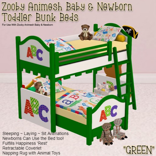 Second Life Marketplace Zooby Animesh Baby & Newborn Bunk Beds
